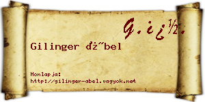 Gilinger Ábel névjegykártya